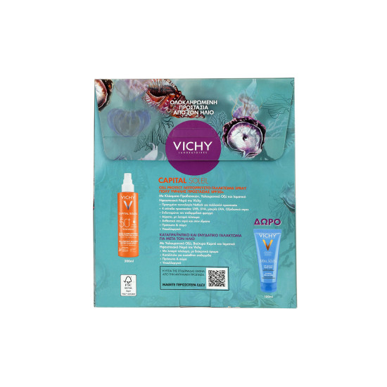 Capital Soleil Cell Protect Water Fluid Spray SPF50+ 200ml + ΔΩΡΟ Ideal Soleil After Sun Lait Apaisant 100ml Capital Soleil Cell Protect Water Fluid Spray SPF50+ 200ml + ΔΩΡΟ Ideal Soleil After Sun Lait Apaisant 100ml