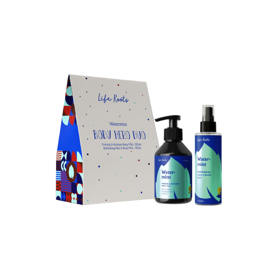 BODY HERO DUO WATERMINT: FIRMING & RESHAPE BODY MILK 250ML + REFRESHING HAIR & BODY MIST 150ML BODY HERO DUO WATERMINT: FIRMING & RESHAPE BODY MILK 250ML + REFRESHING HAIR & BODY MIST 150ML