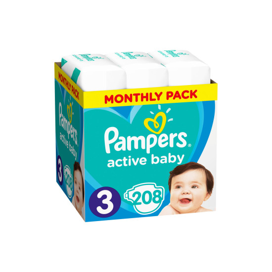 ACTIVE BABY No3 6-10KG 208ΤΕΜ MONTHLY PACK ACTIVE BABY No3 6-10KG 208ΤΕΜ MONTHLY PACK