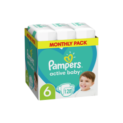 ACTIVE BABY No6 13-18KG 128ΤΕΜ MONTHLY PACK ACTIVE BABY No6 13-18KG 128ΤΕΜ MONTHLY PACK