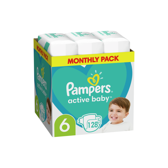 ACTIVE BABY No6 13-18KG 128ΤΕΜ MONTHLY PACK ACTIVE BABY No6 13-18KG 128ΤΕΜ MONTHLY PACK