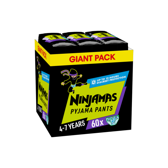 NINJAMAS 4-7Y BOY 17-30KG 60ΤEM MONTHLY PACK NINJAMAS 4-7Y BOY 17-30KG 60ΤEM MONTHLY PACK